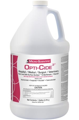 Micro-Scientific, USA OCP04-128, MICRO-SCIENTIFIC OPTI-CIDE3 DISINFECTANT Opti-Cide3 Disinfectant, 1 Gallon Pour Bottle, 4/cs (LTD QTY Hazmat Item) (Cannot Ship Air) (36 cs/plt), CS