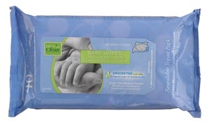 PDI - Professional Disposables, Intl. Q70040, PDI NICE-N-CLEAN BABY WIPES Baby Wipes (Unscented), 7" x 8", 40/pk, 12 pk/cs (120 cs/plt) (US Only), CS