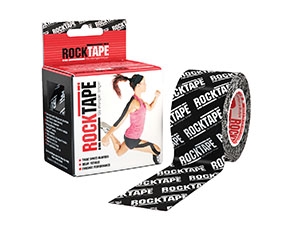 RockTape, Inc. RCT100-BKLOGO-OS, ROCKTAPE KINESIOLOGY TAPE Kinesiology Tape, Continuous Roll, 2" x 16.4ft, Black Logo print, Latex Free, 6 rolls/bx (Products cannot be sold on Amazon.com or any other 3rd party platform),