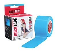RockTape, Inc. RCT100-BL-PC, ROCKTAPE PRECUT KINESIOLOGY TAPE Pre-Cut Kinesiology Tape, 2" x 10" Pre-Cut Strips, Blue, Latex Free, 20 strips/roll, 6 rolls/bx (42 bx/plt) (Products cannot be sold on Amazon.com or any othe