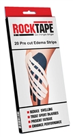 RockTape, Inc. RCT100-BLK-ED, ROCKTAPE EDEMA STRIPS Pre-Cut Edema Strips, Black, Latex Free, 20 strips/pk (Products cannot be sold on Amazon.com or any other 3rd party platform), PK