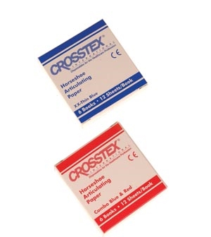 Crosstex International TPBR, CROSSTEX ARTICULATING PAPER Articulating Paper, Red/ Blue Combo, 12 sheets/bk, 12 bk/bx, BX