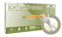 Microflex Corporation TQ-601-L, MICROFLEX TRANQUILITY POWDER-FREE  NITRILE EXAM GLOVES Exam Gloves, Soft PF Nitrile, Textured fingertips, White, Large, Hydrasoft, 100/bx, 10 bx/cs (96 cs/plt) (For Sale in US Only), CS