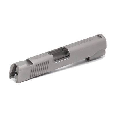 1911 Commander Stainless .45 ACP Slide with Tactical Style Rear and Top Serrations and Novak Sight Cuts
