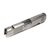 1911 Commander Stainless 9mm Slide, Slab Side, with Tactical Style Front, Rear, and Top Serrations and Novak Sight Cuts