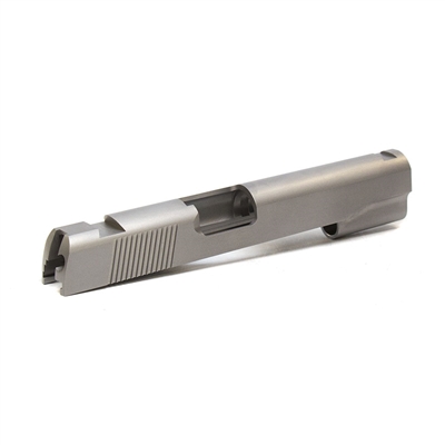 1911 Government Stainless .45ACP Slide with Classic Style Rear Serrations and Novak Sight Cuts