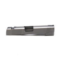 1911 Commander Stainless .40 S&W/10mm Slide with Tactical Style Front, Rear, and Top Serrations and Novak Sight Cuts