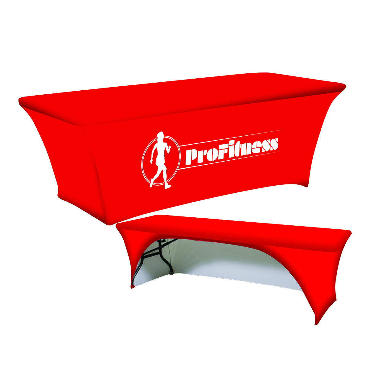8ft Supreme Fit Curve Table Throw - Front Panel