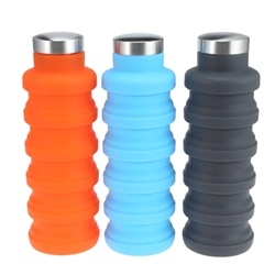 17 OZ Portable Silicone Sport Water Bottle
