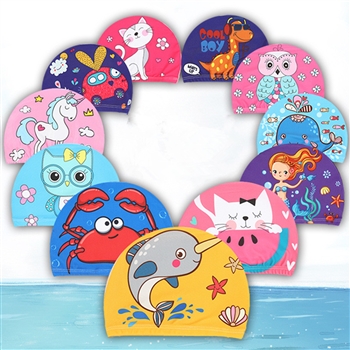 Swim Cap with Cartoon Designs