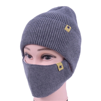 Two Piece Knitted Cap and Face Mask