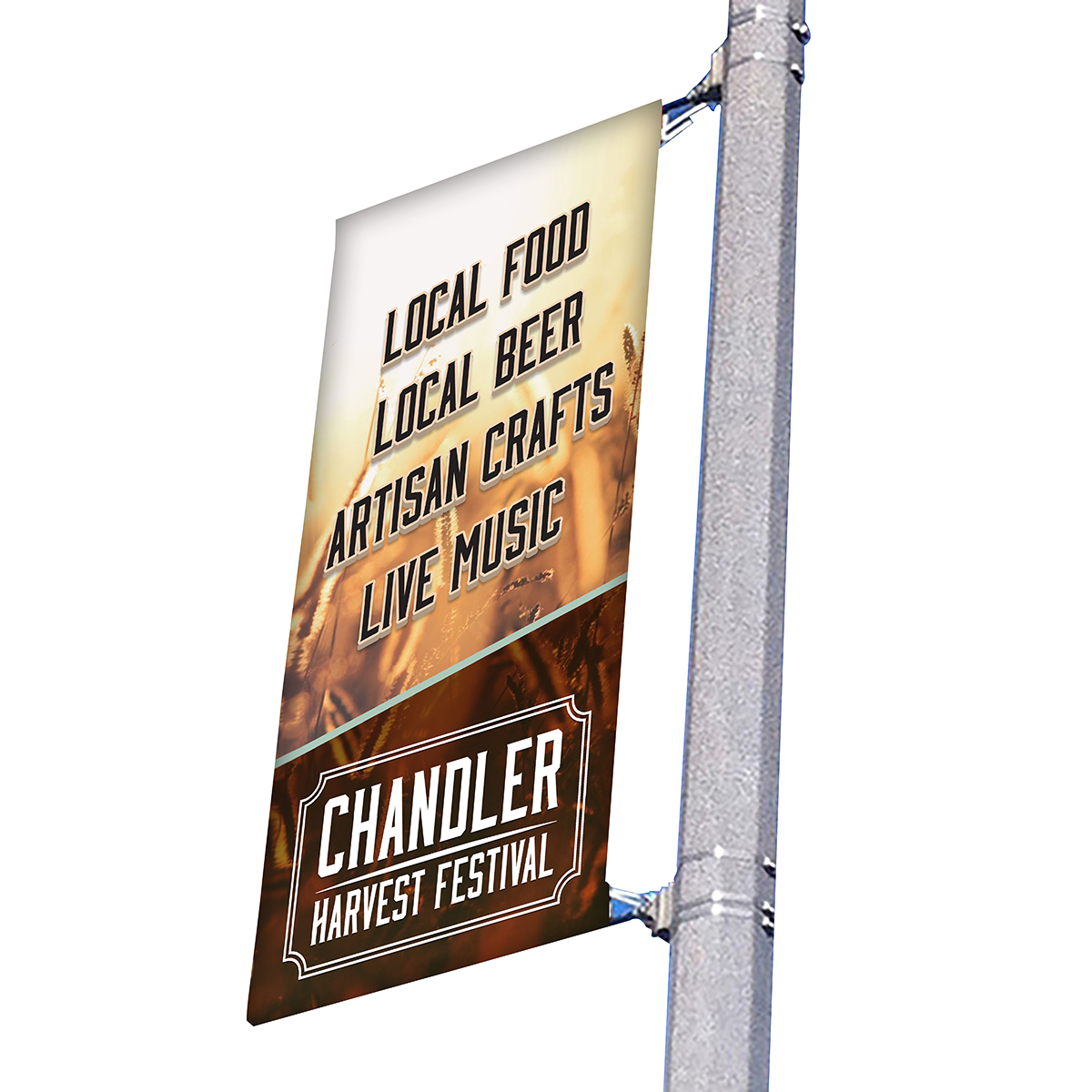 18" wide single side pole banner