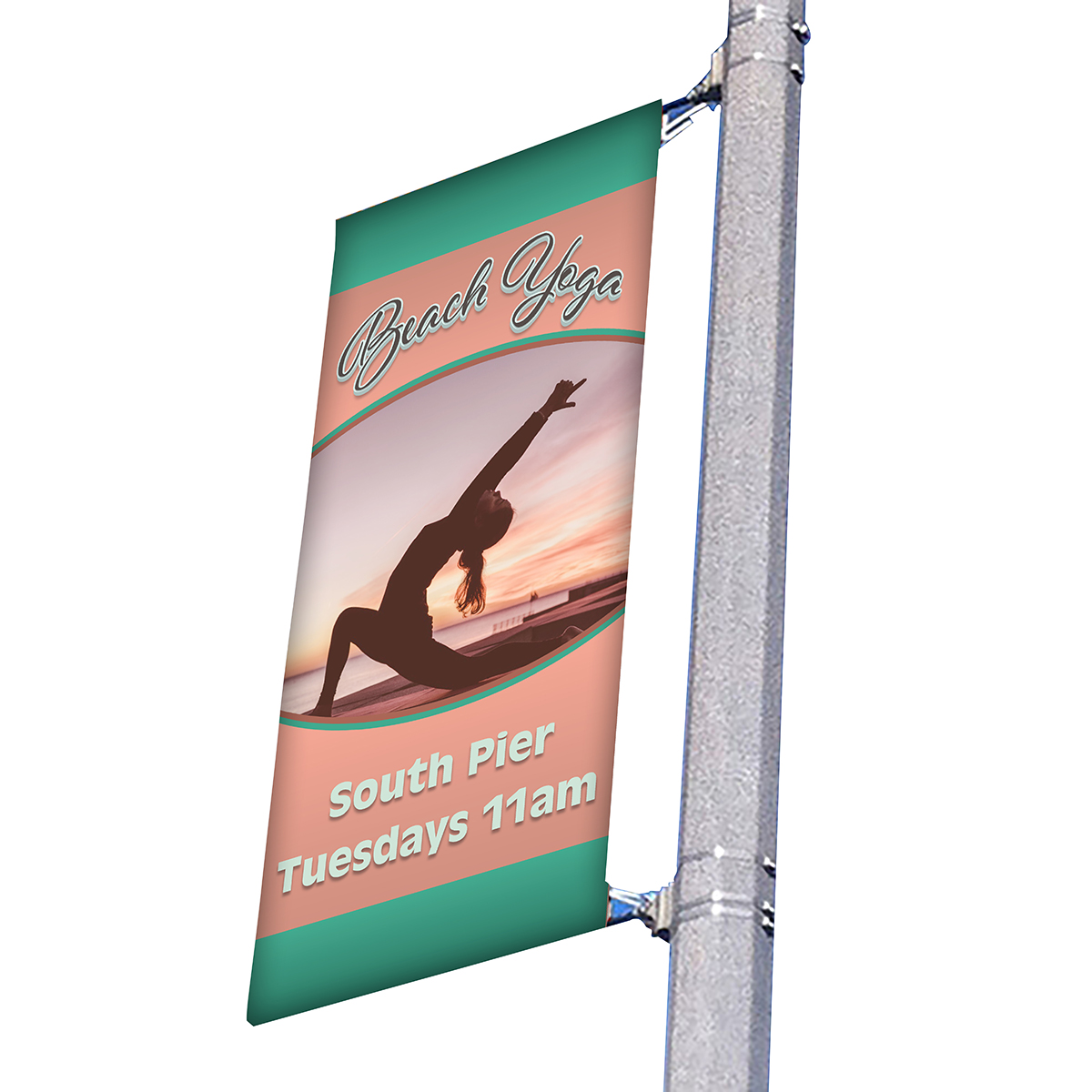 24" wide single side pole banner