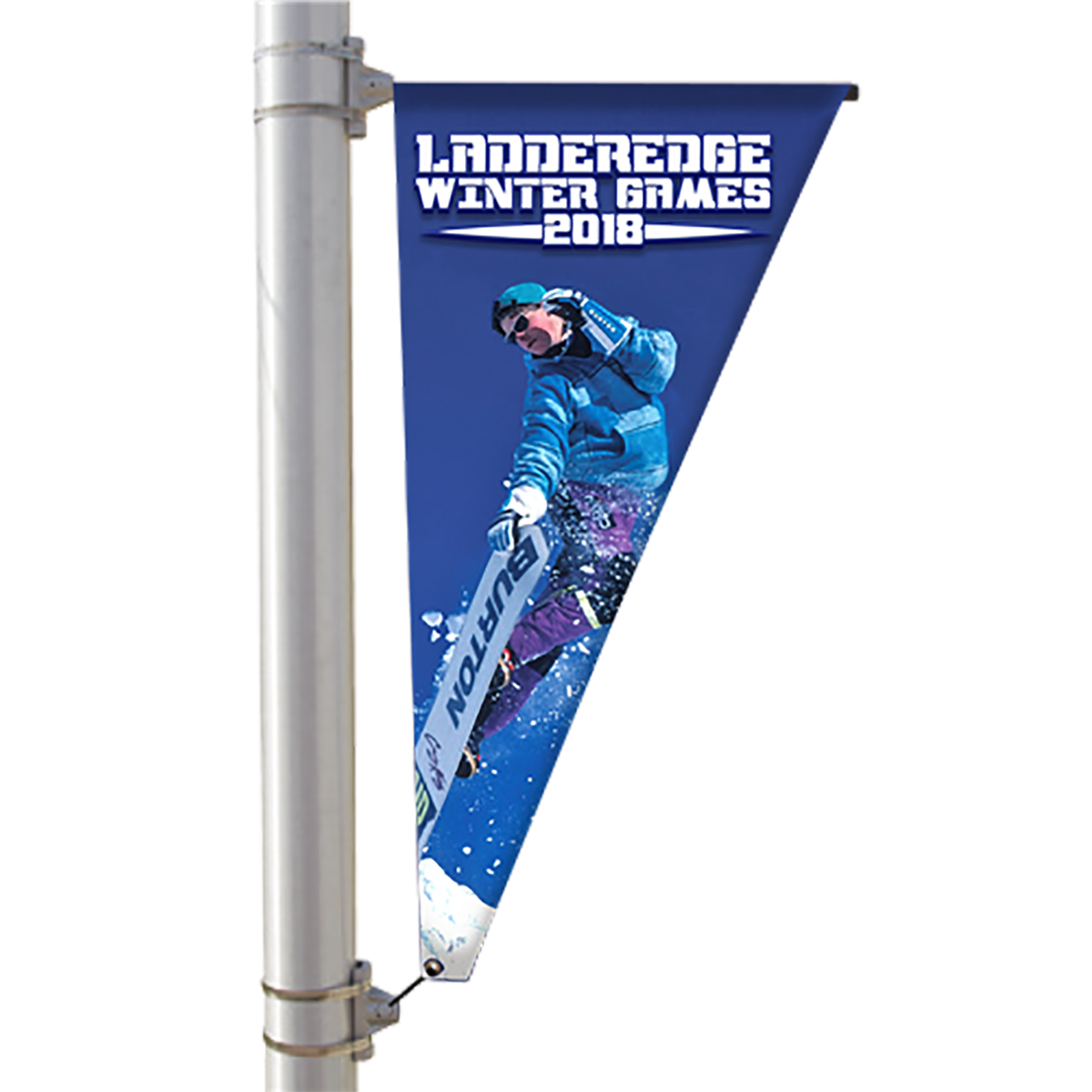 24" Single Sided Pole Banner - Triangle