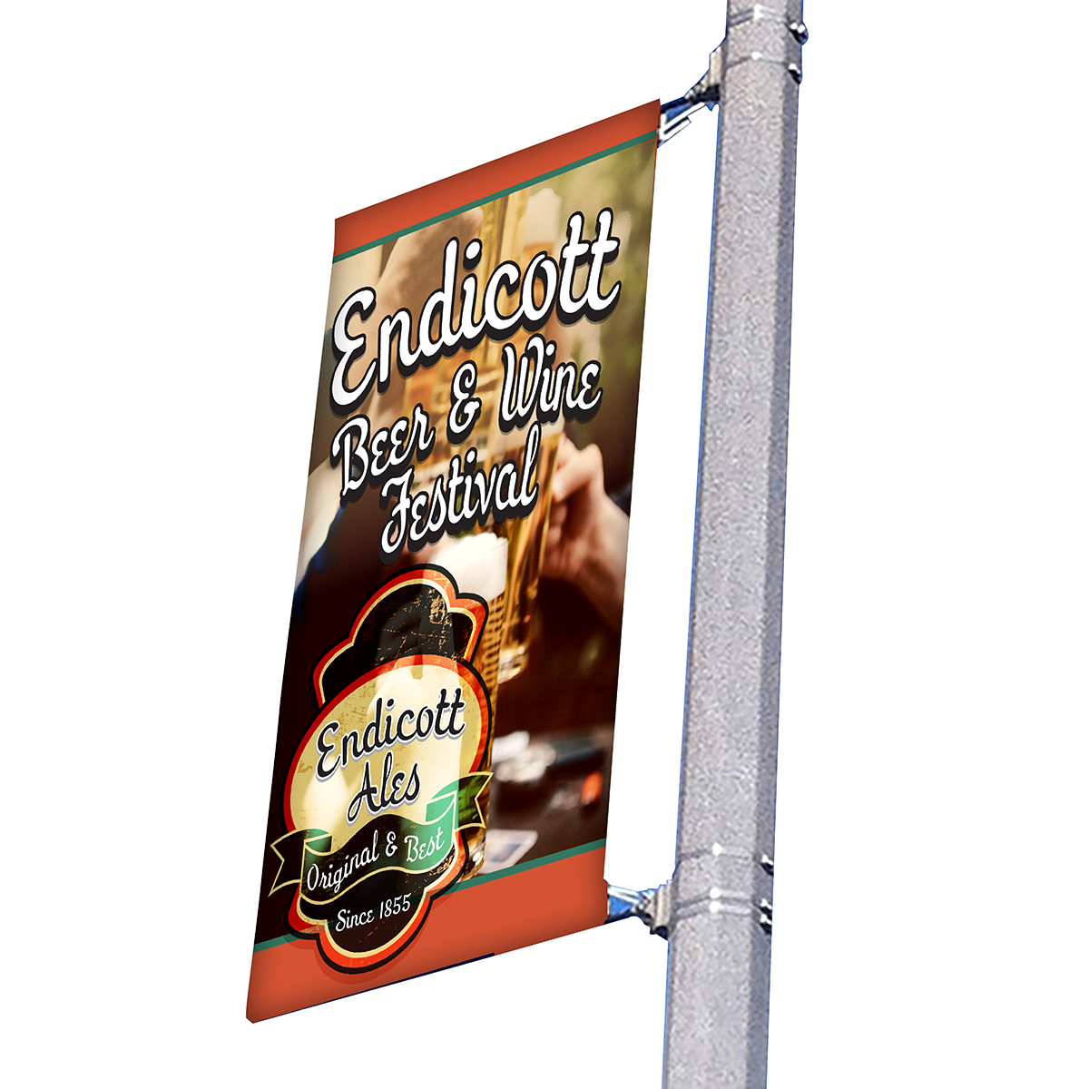 30" wide single side pole banner