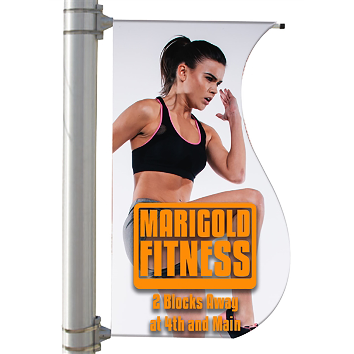 30" Single Sided Pole Banner - S-Shaped