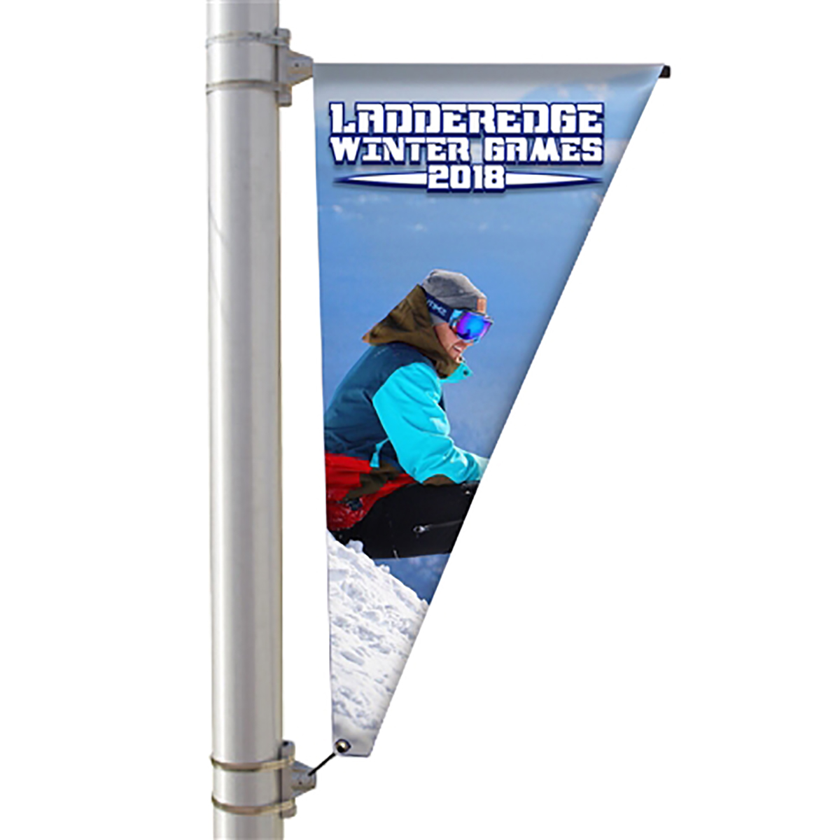 30" Single Sided Pole Banner - Triangle