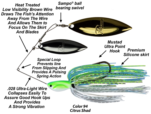 Picasso Spinnerbaits -  INVIZ-WIRE- Double Willow