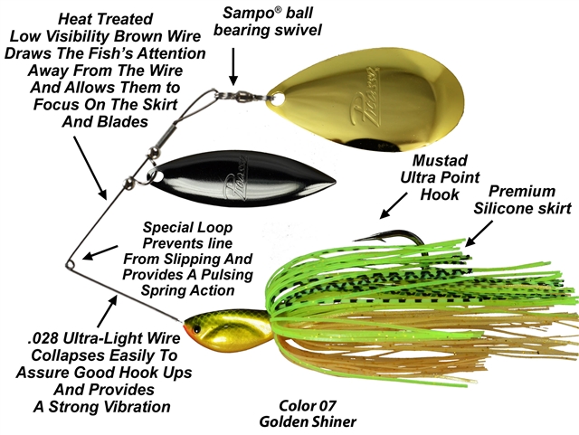 Picasso Spinnerbaits -  INVIZ-WIRE- Willow Indiana