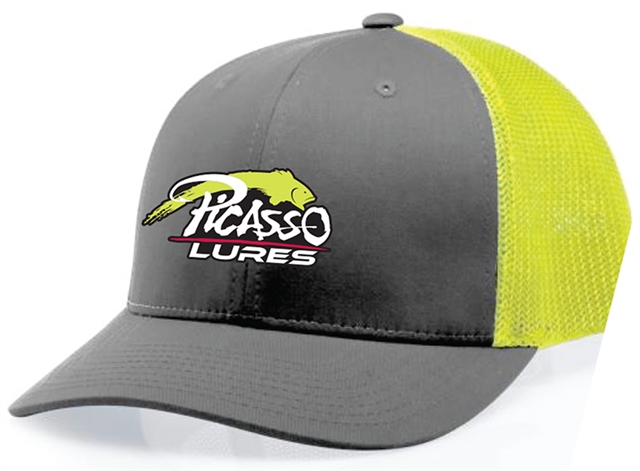 Richardson Mesh Snap Back Hats Grey/Chartreuse