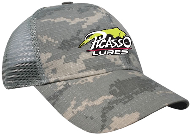 Picasso Mesh Snap Back Hats Digital Grey Camo