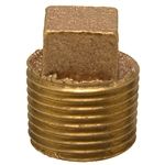 Square Head Solid Plug - Threaded - Bronze