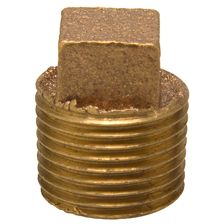 Square Head Solid Plug - Threaded - Bronze