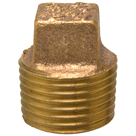 Square Head Cored Plug - Threaded - Bronze
