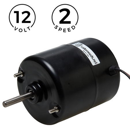 3-1/2" 12V Fan Motor - 2 Speed - Short Shaft