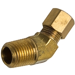 Brass 45 Elbow - Compression x Male Pipe