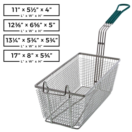 Rectangular Wire Fry Basket with Plastic Handle