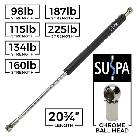 Suspa Chrome Ball Head Gas Spring - Gas Shock
