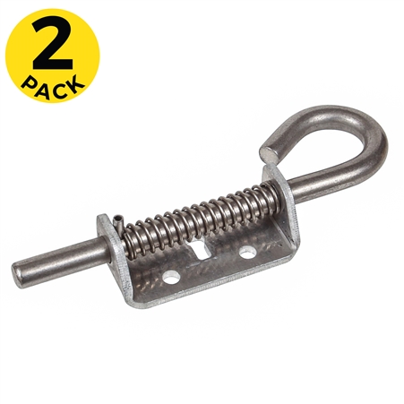 Aluminum Bolt Latch w/ Hook Pull and Stop Pin - Spring Loaded