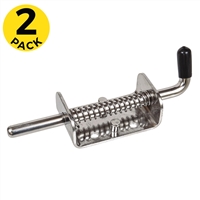 Vertical Bolt Latch - Stop Pin - Black PVC Grip - SS