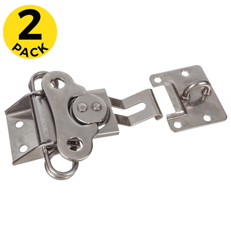 Large Twist Latch, Spring Loaded, Padlockable Keeper, Stainless Steel