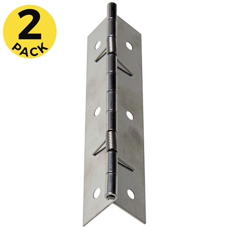 Butt Hinge - Stainless Steel - Spring Open - Holes - 2.00" x 5.00"