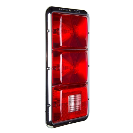 Recessed Triple Tail Light - Chrome Bezel