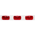 3 Large LED Marker Lights - White Panel - Red