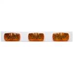 3 Large LED Marker Lights - White Panel - Amber