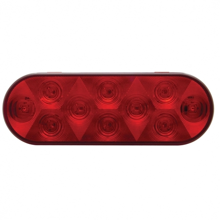 10 LED 6" Oval Stop,Turn,Tail Light - Red/Red