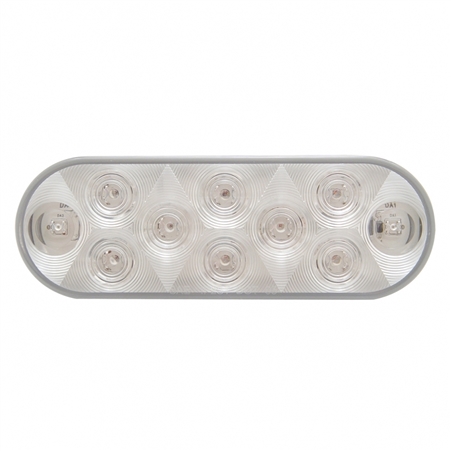 6" Oval LED Utility Light - White LED/Clear Lens