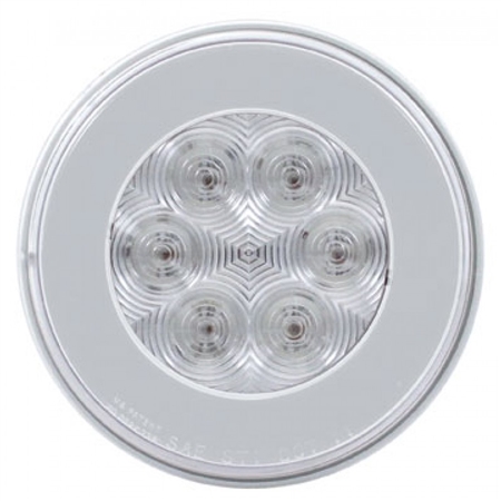 21 LED Round Light - Red LED - Clear Lens - 4"