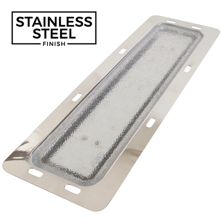 LED Recessed Rectangular Interior Lamp - Stainless Steel Finish