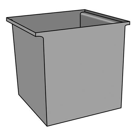 Trash Box - Square with Lip - (M061TK)