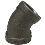 45 Degree Elbow - Threaded - Black