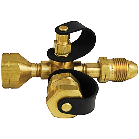 Camping Tees -  .9 GPM Excess Flow MPOL x 1/4" F.Inv. Flare x  FPOL x 1" 20 Male (Marshall Excelsior)