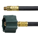 Marshall Excelsior Rubber Pigtail w/ Thermoplastic Hose - FEMALE QCC x 1/4" M INV FLARE
