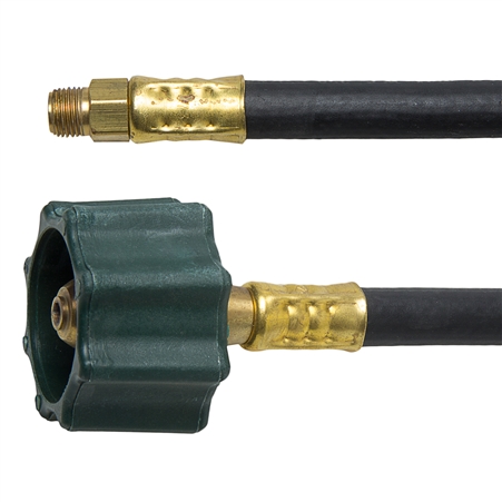 Rubber Pigtail w/ Thermoplastic Hose - FEMALE QCC x 1/4" M INV FLARE (Marshall Excelsior)