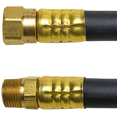 Rubber Pigtail w/ Thermoplastic Hose - 3/8" MNPT x F FLARE SWIVEL (Marshall Excelsior)