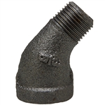 45 Degree Street Elbow - Threaded - Black